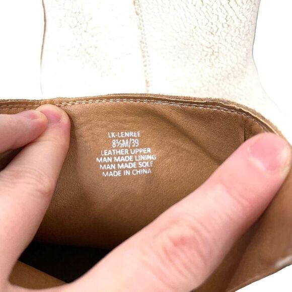 Lucky Brand Lenree distressed leather Bootie Sz 8.5 white boho - Picture 12 of 12